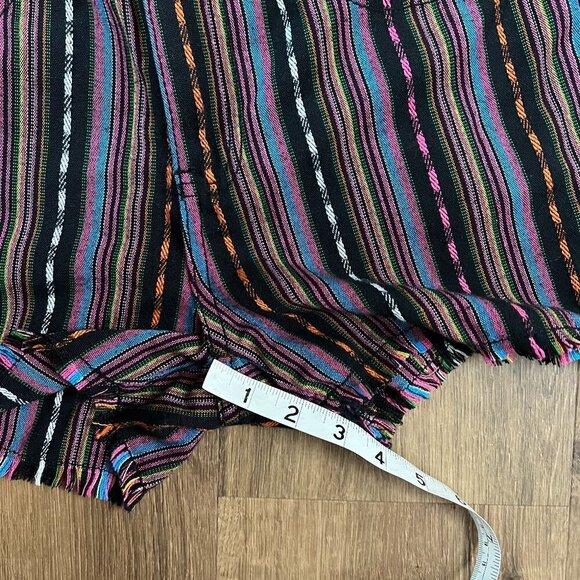 Philosophy Colorful  Stripe Fringe Hippie Shorts Sz 4 - Picture 7 of 10